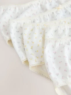 Next Ecru/Rose - Lot 5 caleçons à imprimé ditsy (1.5-16ans) Outlet