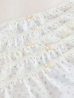 Next Ecru/Rose - Lot 5 caleçons à imprimé ditsy (1.5-16ans) Outlet