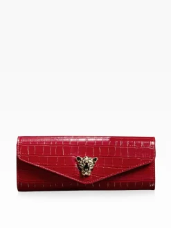 Lipsy - Pochette Effet Croc rouge Discount