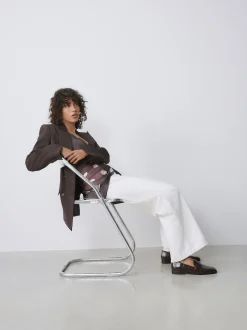 Next Effet croco Marron chocolat - Mocassins Forever Comfort® à bout carré