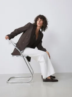 Next Effet croco Marron chocolat - Mocassins Forever Comfort® à bout carré