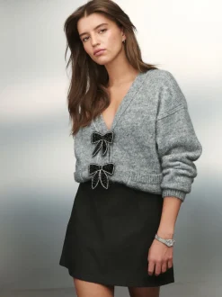 Next Enduit de noir - Mini jupe Jean Discount