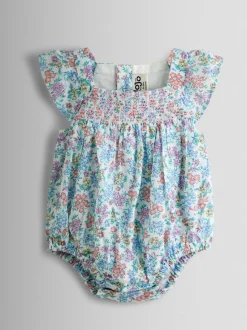 Jojo Maman Bébé Ensemble barboteuse et bandeau à fleurs smockées Online