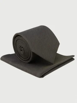 Brook Taverner Ensemble cravate et mouchoir de poche en soie mélangée