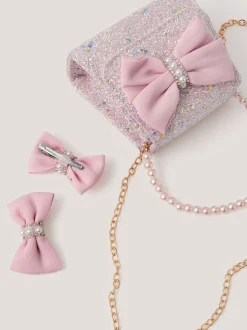 Monsoon Ensemble sac à paillettes avec nœud et pinces à cheveux Online