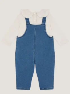 Monsoon Ensemble Salopettes en Denim et haut côtelé pour BÉBÉ New