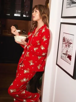 Urban Threads Ensemble pyjama long rouge ours en peluche Best