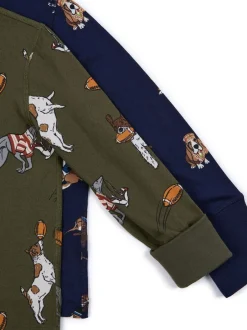 Chelsea Peers Ensemble Pyjamas Kids Two Pack Country Hound Rugby Dogs Imprimé Long Discount