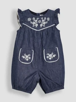 Jojo Maman Bébé Ensemble salopette et haut en chambray brodé Discount