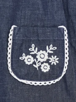 Jojo Maman Bébé Ensemble salopette et haut en chambray brodé Discount