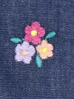 Jojo Maman Bébé Ensemble salopette en chambray brodé et haut côtelé