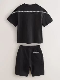 smALLSAINTS Ensemble t-shirt et short en molleton avec bande à logo Sale