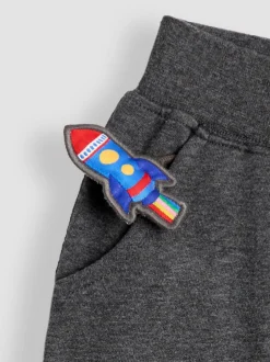 Jojo Maman Bébé Espace gris anthracite - Safari Friends Appliqué Jogging Discount