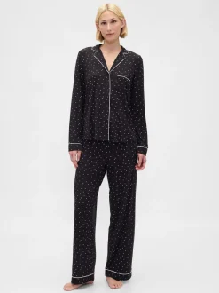 Gap Etoile noire - Haut de Pyjama à manches longues en modal Outlet