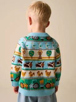 Next - Personnage Pull Col rond en maille (3mois-7ans) Fair Isle multi-motifs Discount