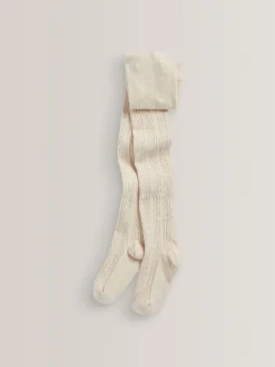 Next Farine d’avoine Cream/brun - Lot de 3 collants en torsades de coton riche Outlet