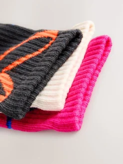 Next Farine d’avoine rose et gris anthracite - Chaussettes de cheville à semelle coussinée en coton riche 3 Pack Online