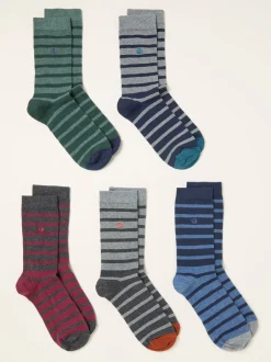 Fat Face FatFace 5 paires de Chaussettes Rayure Hot