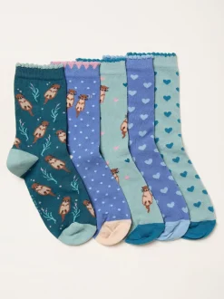 Fat Face FatFace 5 paires de chaussettes loutres