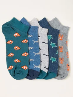 Fat Face FatFace 5 paires de chaussettes Baskets Sealife Clearance