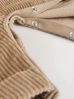 Next - Ensemble salopette et body en velours côtelé (0mois-2ans) Fauve à motif ours marron