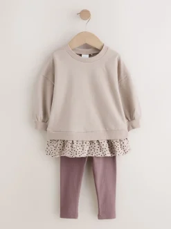 Next Fauve neutre - Ensemble Top et Leggings à manches longues (3mths-7yrs) Online