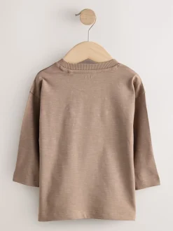 Next Fauve neutre Hamish - Lot de 3 T-shirts à manches longues imprimé animal et personnage (3mois-7 ans) Sale