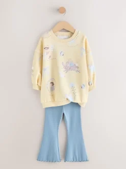 Next Fée jaune/bleue - Ensemble sweat et legging évasé (3mois-7ans)