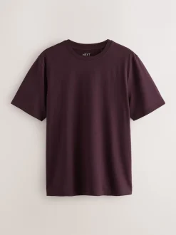 Next - Ajustement régulier - T-shirt Essential Col rond en coton Figue violette Sale
