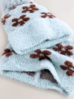 Next Fleur bleu chocolat - Ensemble bonnet et snoods (1-16ans) (1-16ans) Sale