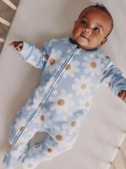 Next Fleur bleue - 2.5 TOG Combinaison de nuit matelassée Bébé New