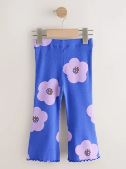 Next - Leggings évasés à côtes (3mths-7yrs) Fleur bleue Discount