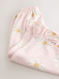 Next Fleur rose - Pantalons à Jambe large à volants (3mois-7ans) Outlet