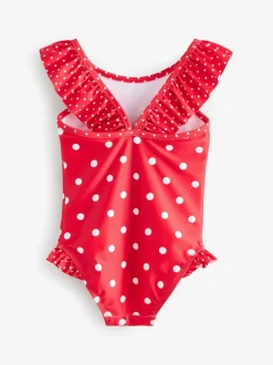 Next Fleur rouge à pois - Maillot de bain à volants Cath Kidston (3mois à7ans) Outlet