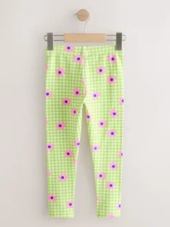 Next - Leggings (3-16ans) Fleur vichy vert/rose Discount