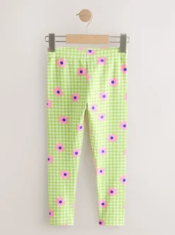 Next - Leggings (3-16ans) Fleur vichy vert/rose Discount