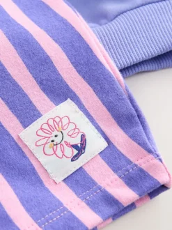 Next Fleur violette rayée - Ensemble sweat à capuche et coupe ballon Survêtement (3mois -7ans)