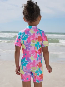 Next - Maillot de bain Sunsafe (3mths-10yrs) Fleurs arc-en-ciel multicolores New