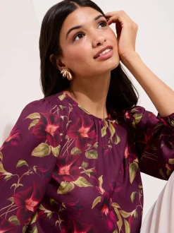 Friends Like These Fleurs de Bourgogne - Chemisier à manches froncées 3/4 Online