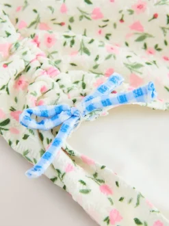 Next Floral à petites fleurs écrues Blanc - Maillot de bain froncé à bretelles (3-16ans) Sale