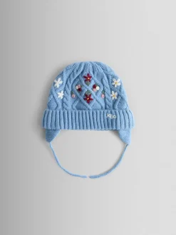 Jojo Maman Bébé Floral bleu - Chapeau torsadé brodé Sale