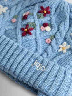 Jojo Maman Bébé Floral bleu - Chapeau torsadé brodé Sale