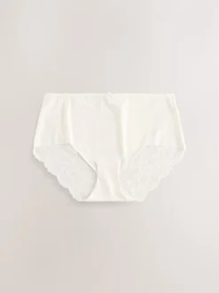 Next - No VPL Lace Back Briefs 5 Pack Floral bleu New