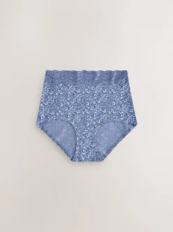 Next - Lot de 4 culottes en coton et dentelle Floral Blue Ditsy Online