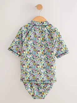 Next Floral Ditsy Noir - Ensemble bikini et chouchou Sunsafe Rash Gilet (3-16ans) Hot