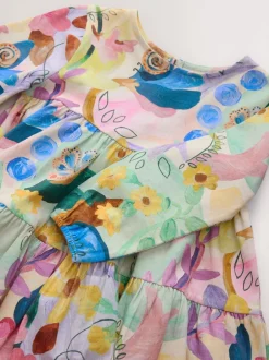 Next Floral lumineux - Robe à manches longues à volants (3mois7ans) Clearance