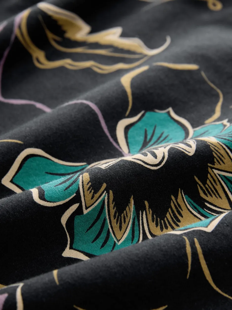 Next Floral noir - Manches courtes Imprimé Polos Hot