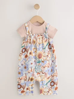 Next Floral pourpre - Ensemble Salopettes et Bodys en jersey BÉBÉ 2 Pieces (0mois-3ans) Hot