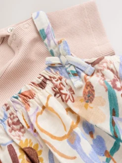 Next Floral pourpre - Ensemble Salopettes et Bodys en jersey BÉBÉ 2 Pieces (0mois-3ans) Hot