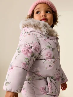 Next Floral rose - Combinaison de neige Résistant à la douche Faux Fur Trim (3mths-7yrs) Best